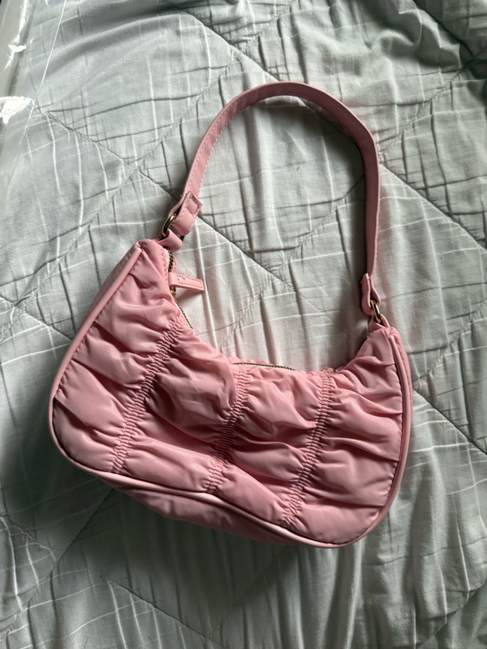 Pink Quilted Shoulder Bag